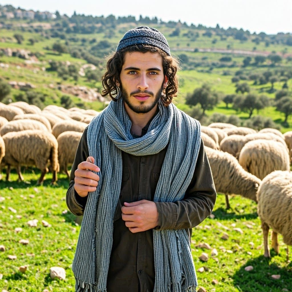 Young Hilltop Youth in Judean Landscape