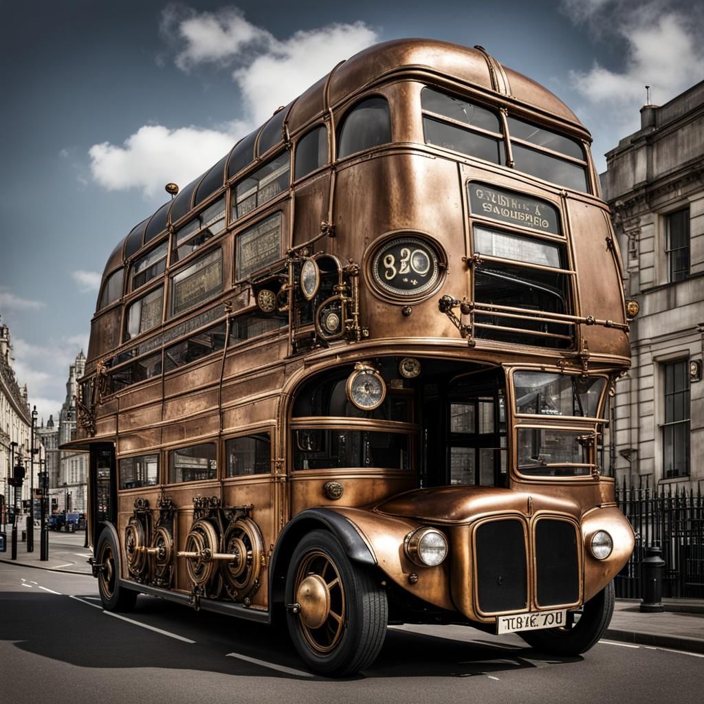 A Steampunk London bus