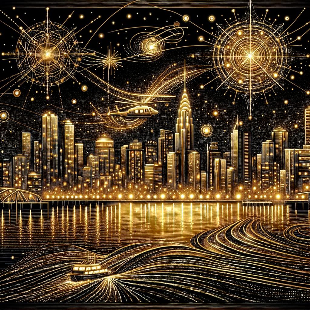 Golden City Nightscape  by @Crazymoona