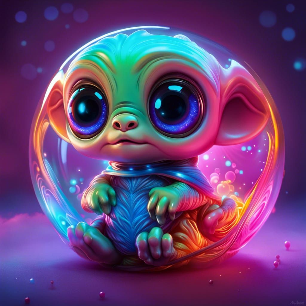 Adorable Cute Colorful Glass E.T.