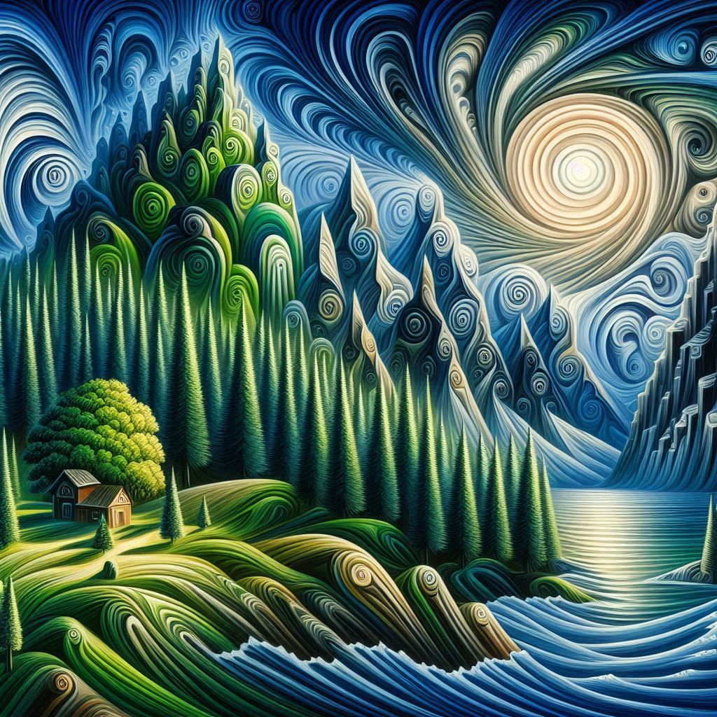 Spiral golden ratio painting