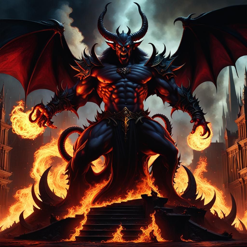 Epic Burning Legion Demon Lord - AI Generated Artwork - NightCafe Creator