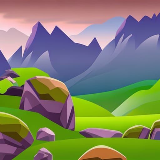 Waterfall and mountains
