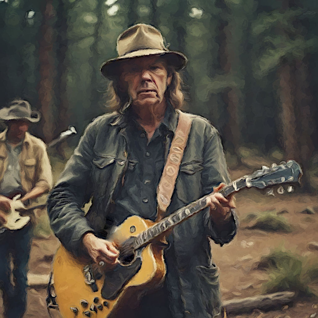 Neil Young Playing Guitar