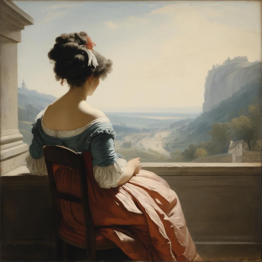 Étude d’une femme assise, vue de dos, en 1803, peinture à l'...