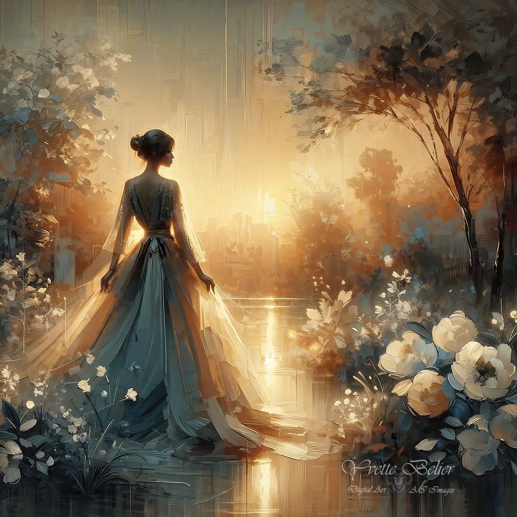 Mid-century Elegance: Painterly Portrait #4