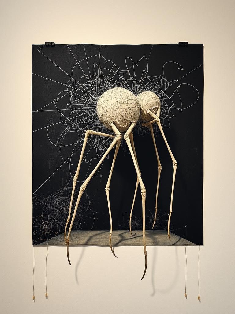 Surreal Worm Sculpture in Mixed Media Style