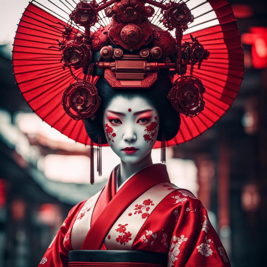 Crimson Geisha - AI Generated Artwork - NightCafe Creator