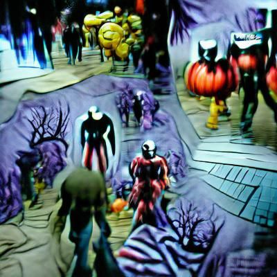 walking through nightmare Halloween dimension Marvel Comics