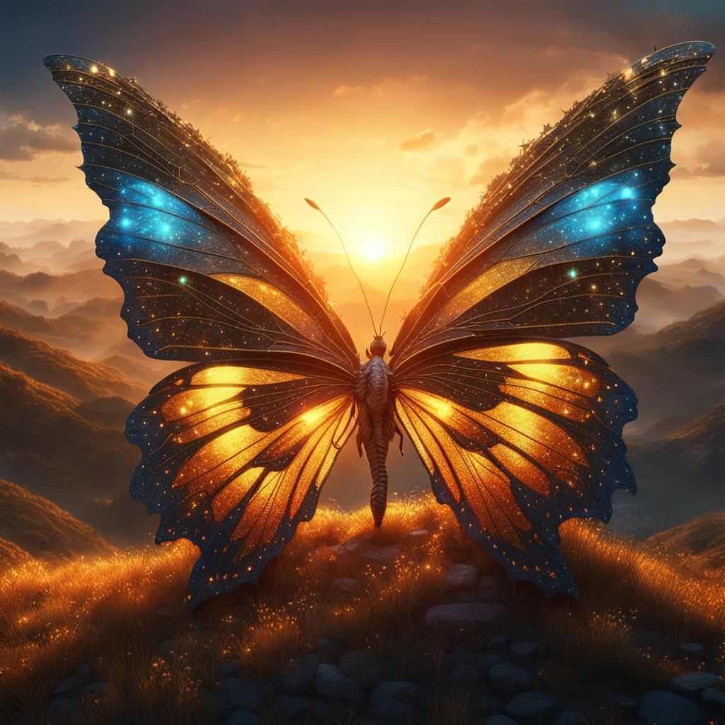 Butterfly sunset   by @AhriAnni