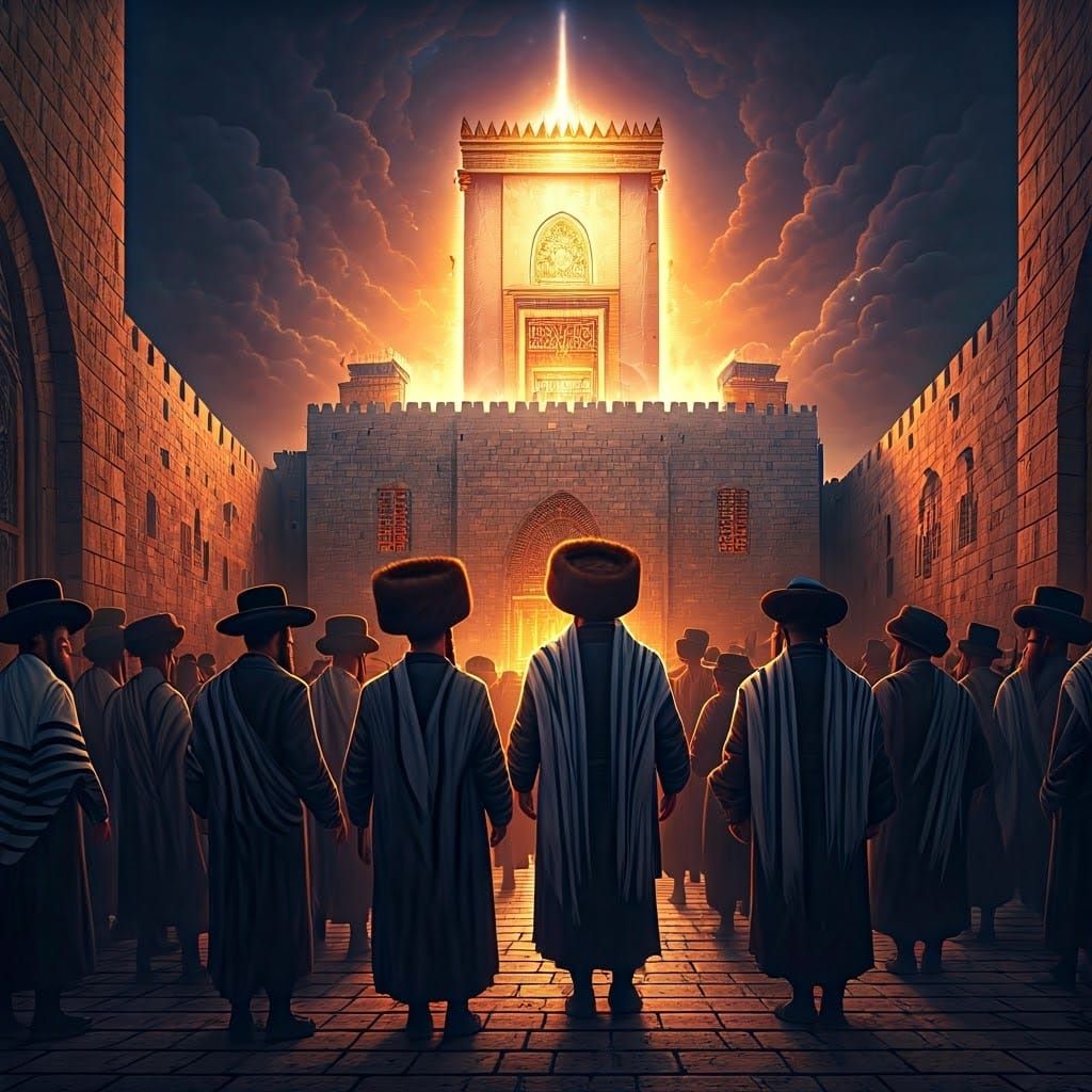 Joyful Jewish Men Celebrate in Jerusalem Streets as Rebuilt ...