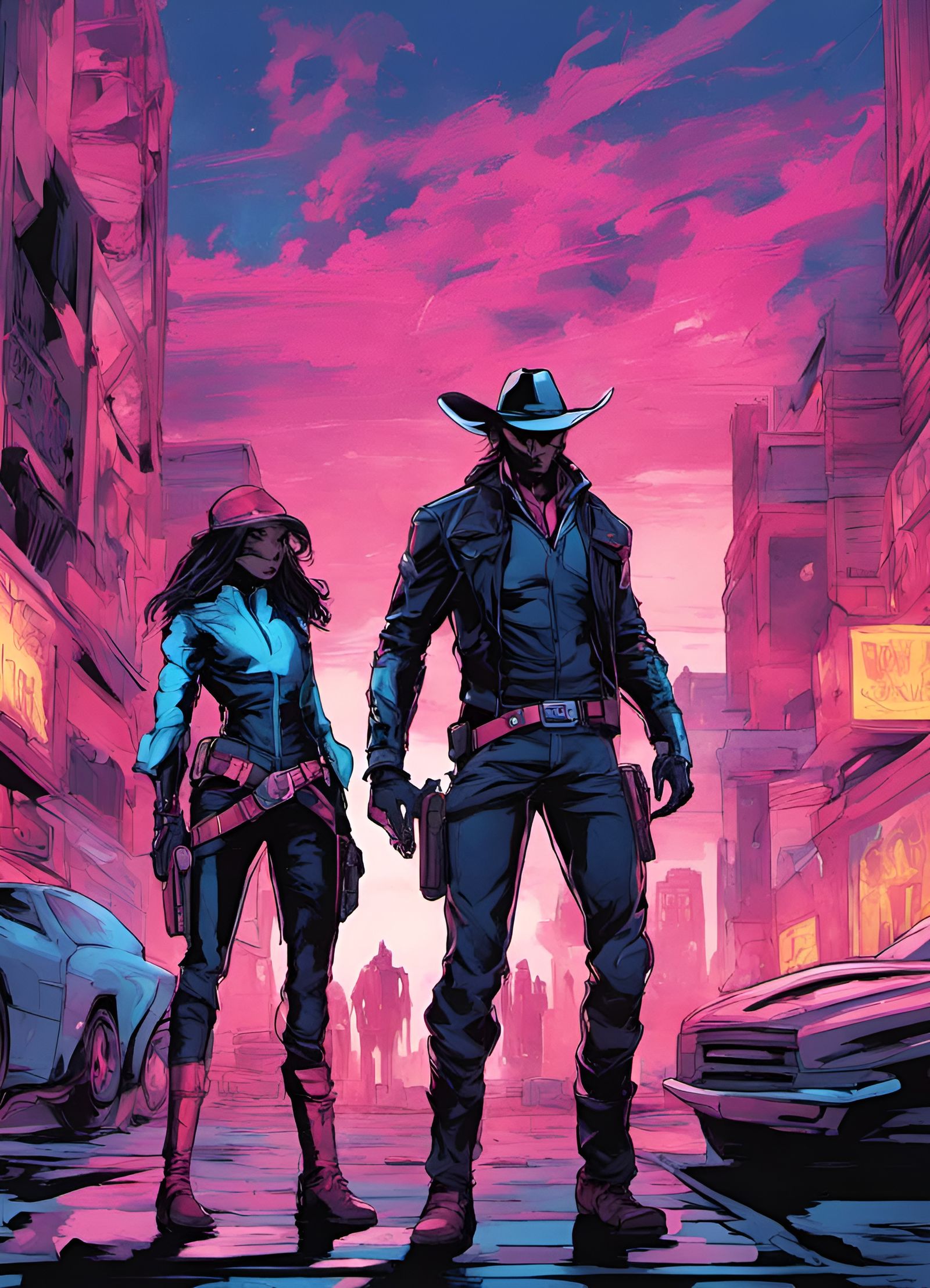 Talon and Nova, their gazes locked on Viper and Steel showdo...