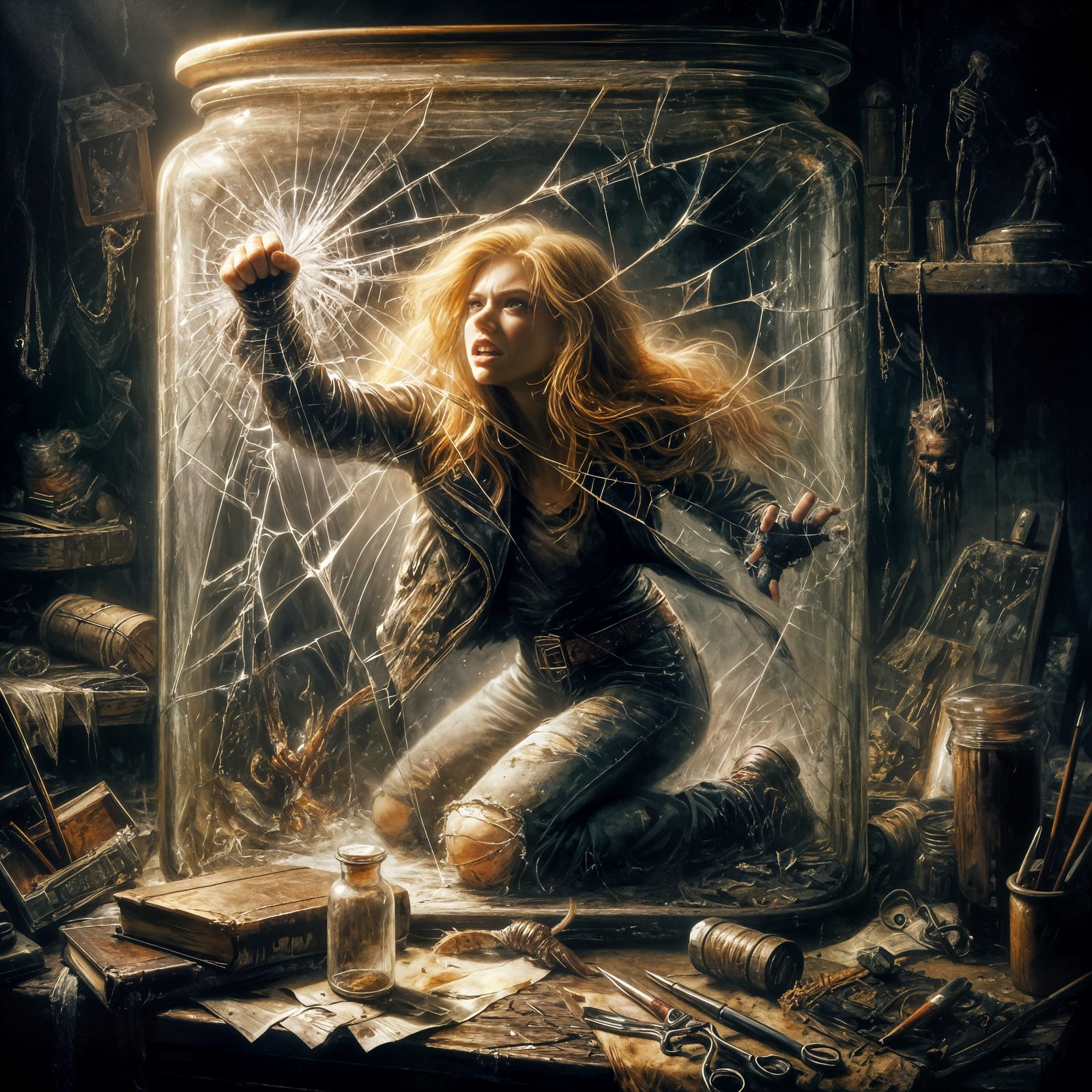 Trying to Break out of a Jar  by @Lady Anne