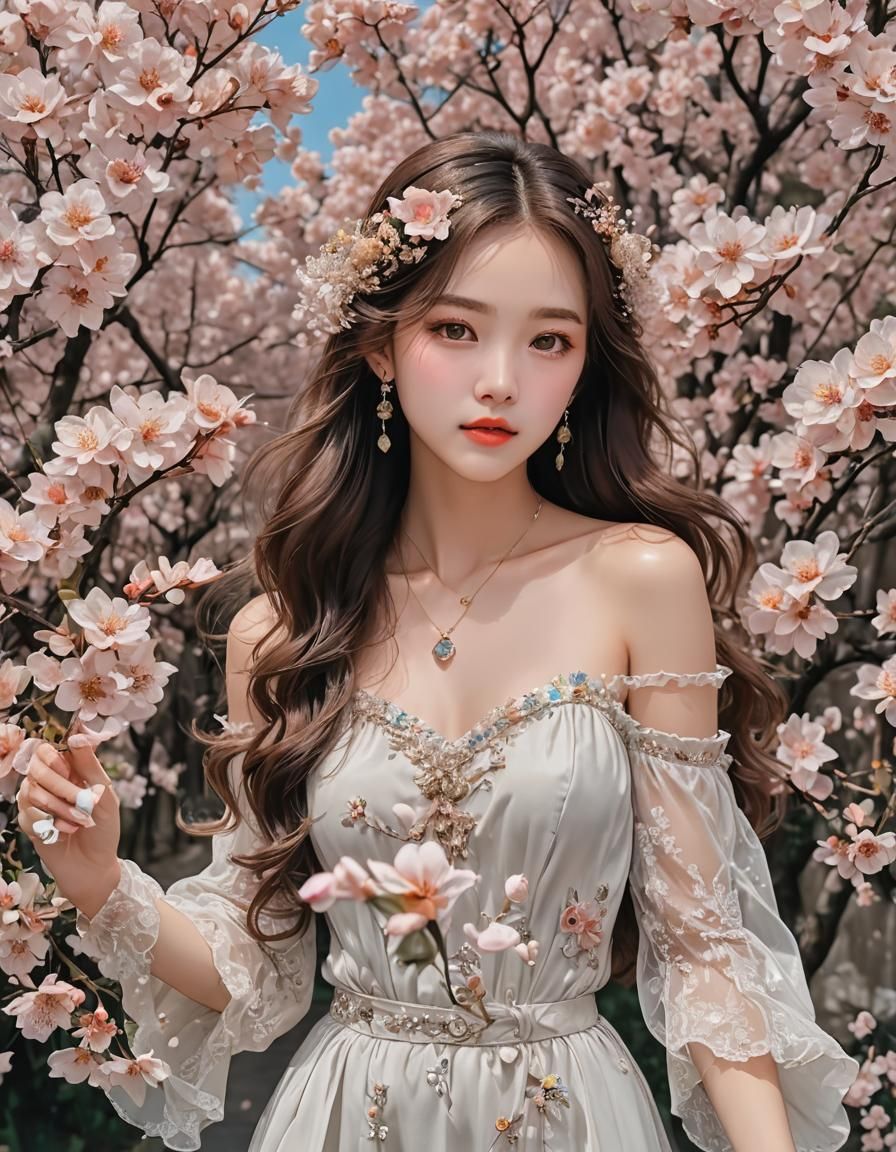 Fairy with Dragonflies and Flowers in Photorealistic Style