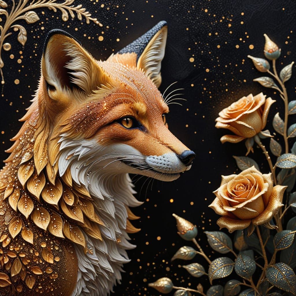 Fox and Rose  by @Antinomy