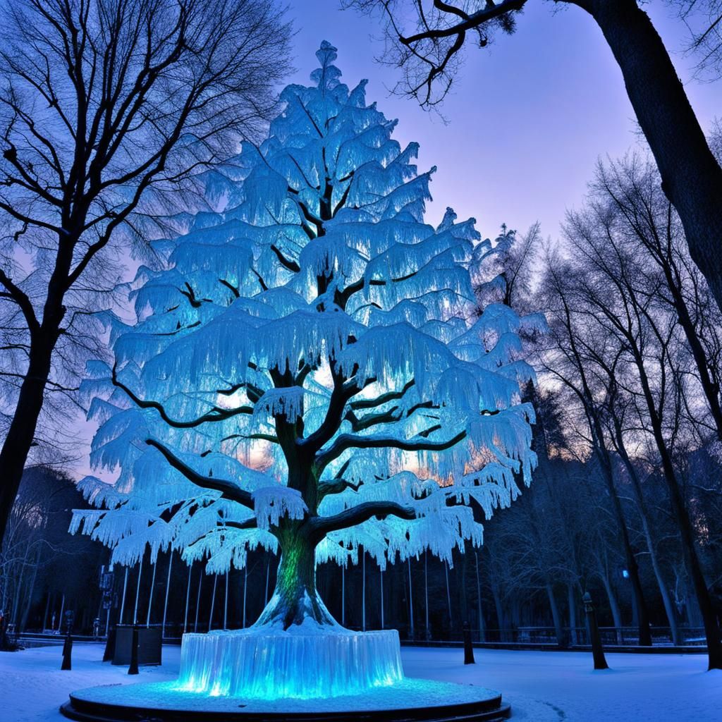 Ice Tree - AI Generated Artwork - NightCafe Creator