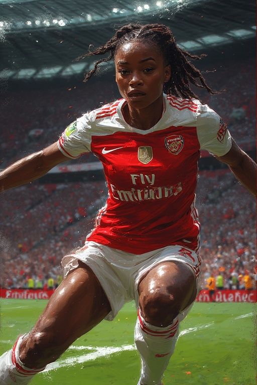 BLACK FEMALE JAMAICAN SOCCER STAR PLAYING SOCCER FOR ARSENAL...