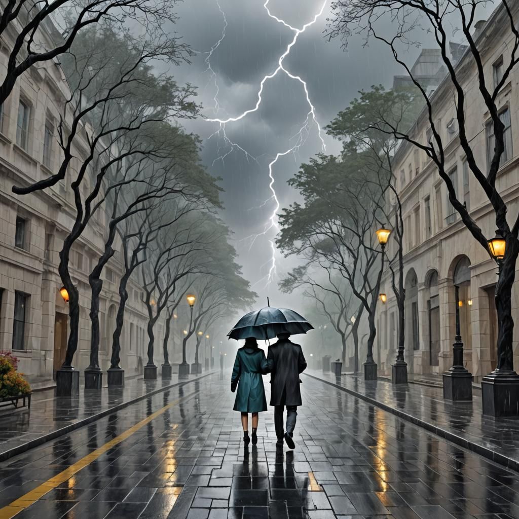 A Lightning City Sky.  by @Omimimo