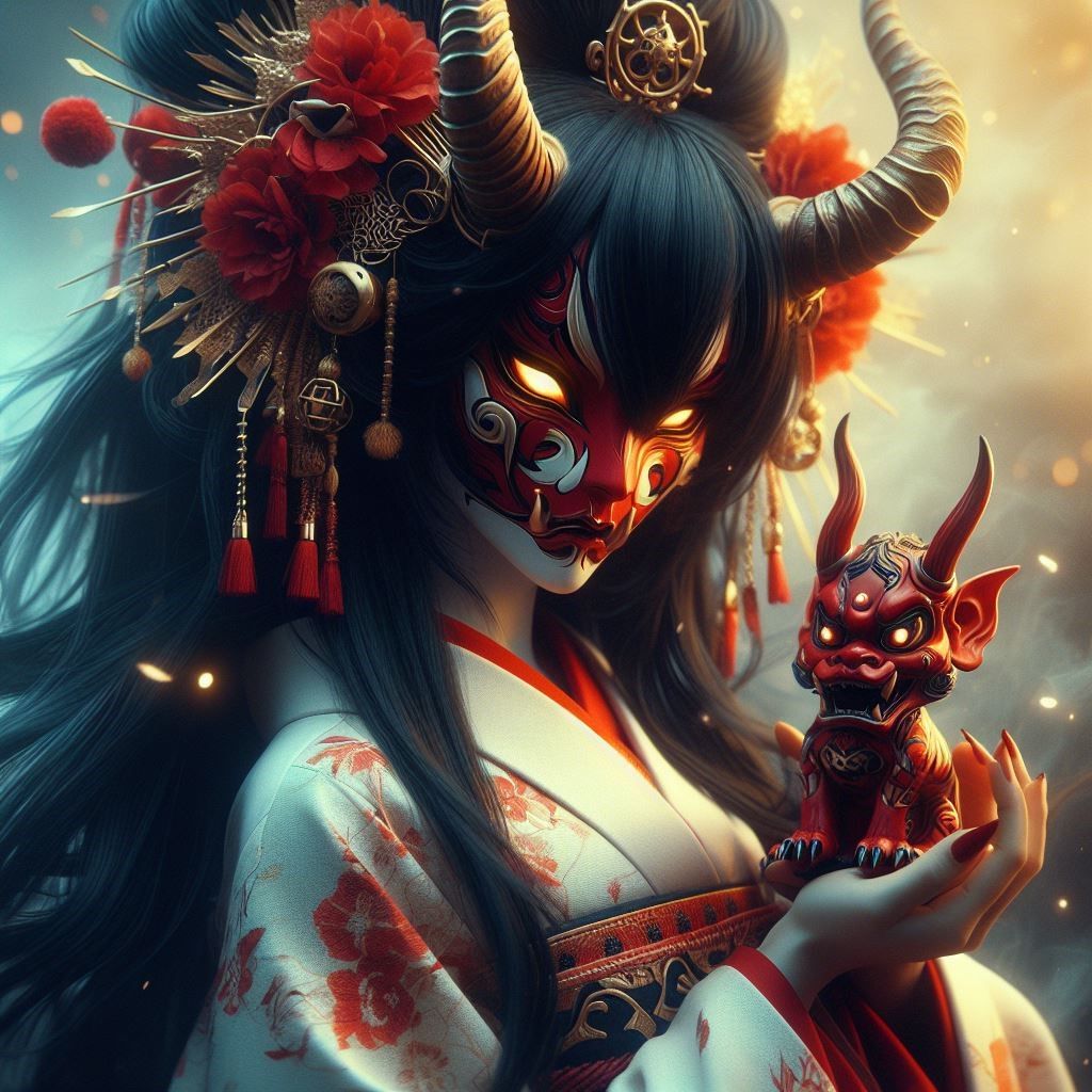 Oni mask geisha 1