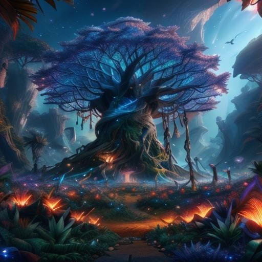 <lora:Pandora:1.0> The Tree of Souls head and shoulders portrait, 8k resolution concept art portrait by Greg Rutkowski, Artgerm, WLOP, Alpho...