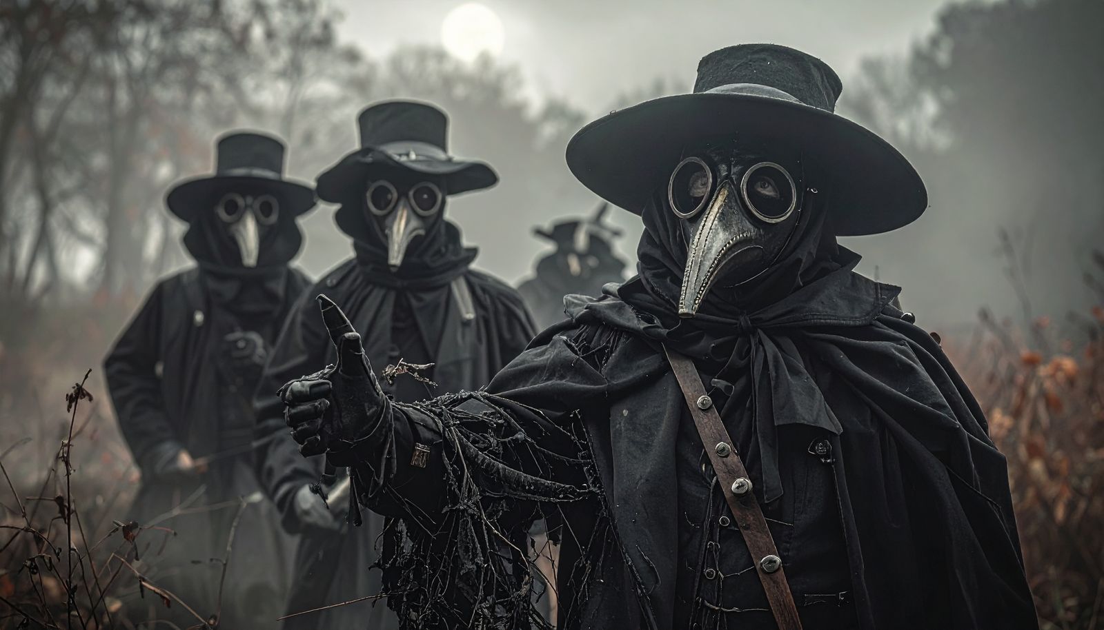 Plague police searching for the sick and dead.