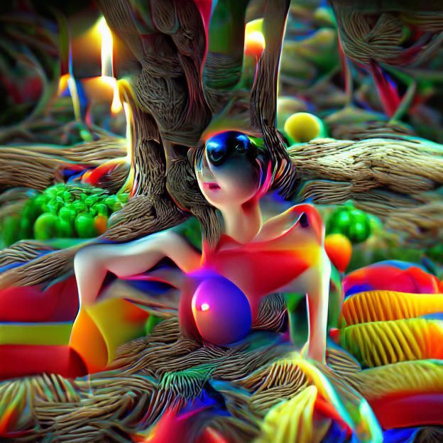 8K 3D colourful surrealism flickering light