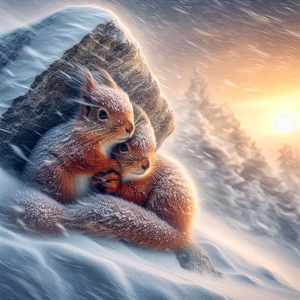 The Squirrel Adventures - Two Squirrels Sitting in a Blizzard #2