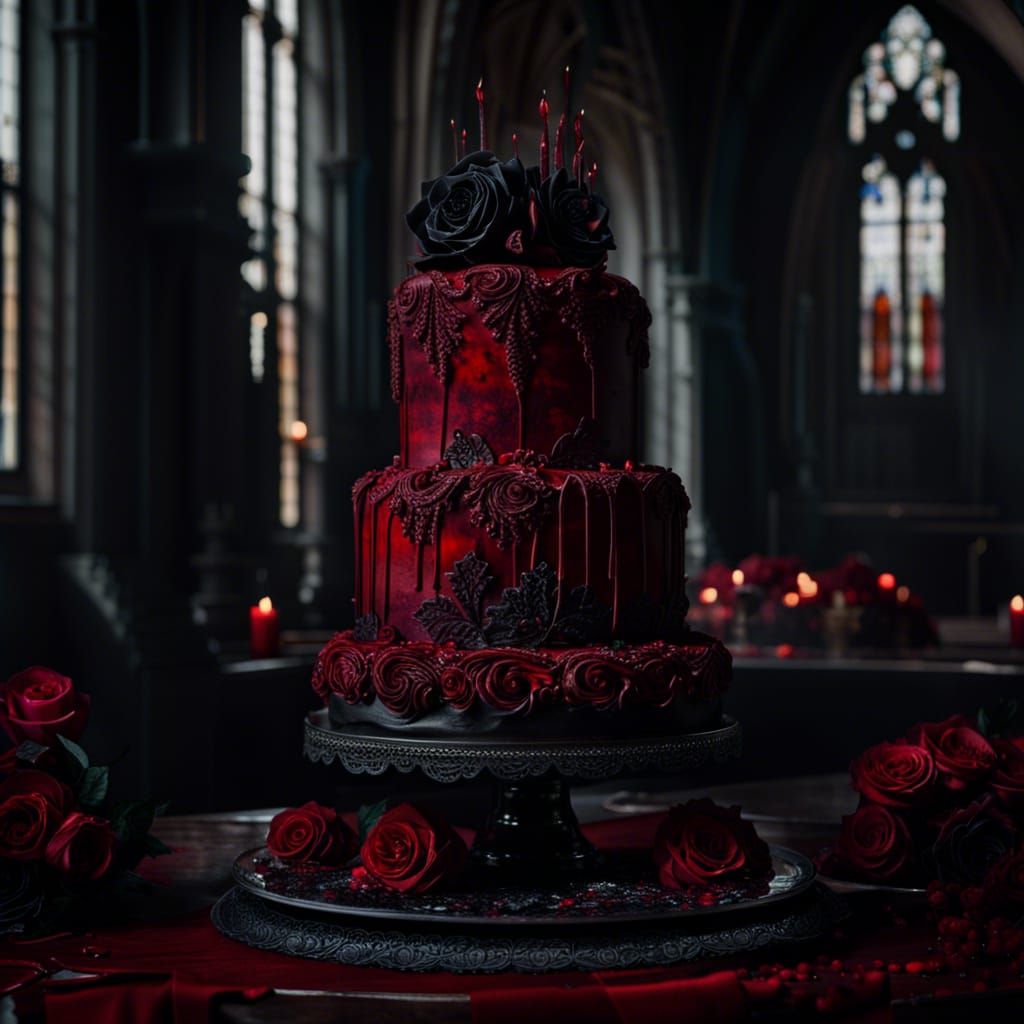 a Dark Gothic Cake for a Vampire Wedding false