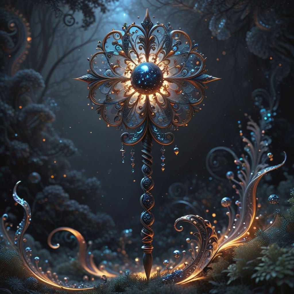 Surreal Dark Fantasy Scene with Powerful Magic