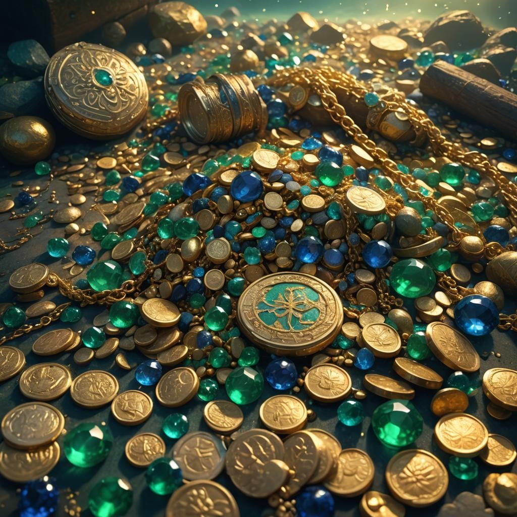Whimsical Treasure Hoard in Fantasy Concept Art