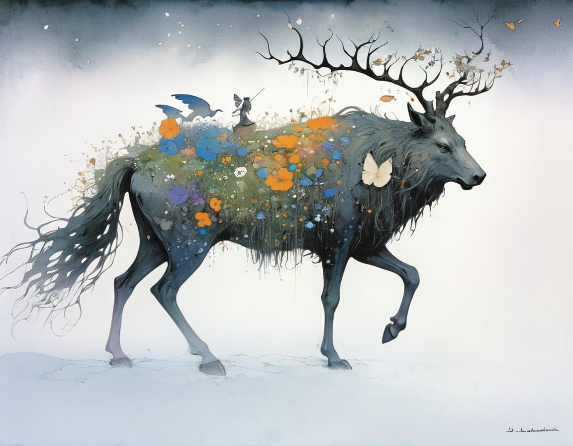 the forest god  by @MoonWolf