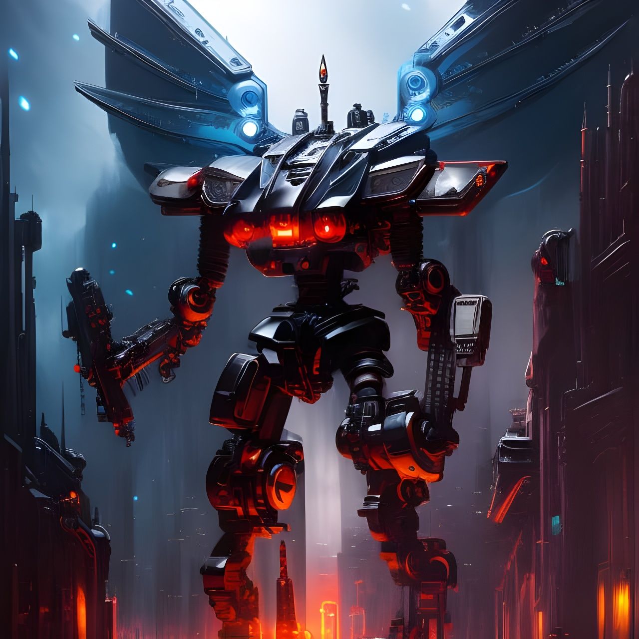 Mecha Robot  by @Prettysleepy Art