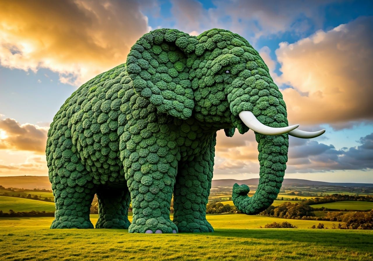 Broccoli elephant.  by @arTee Art