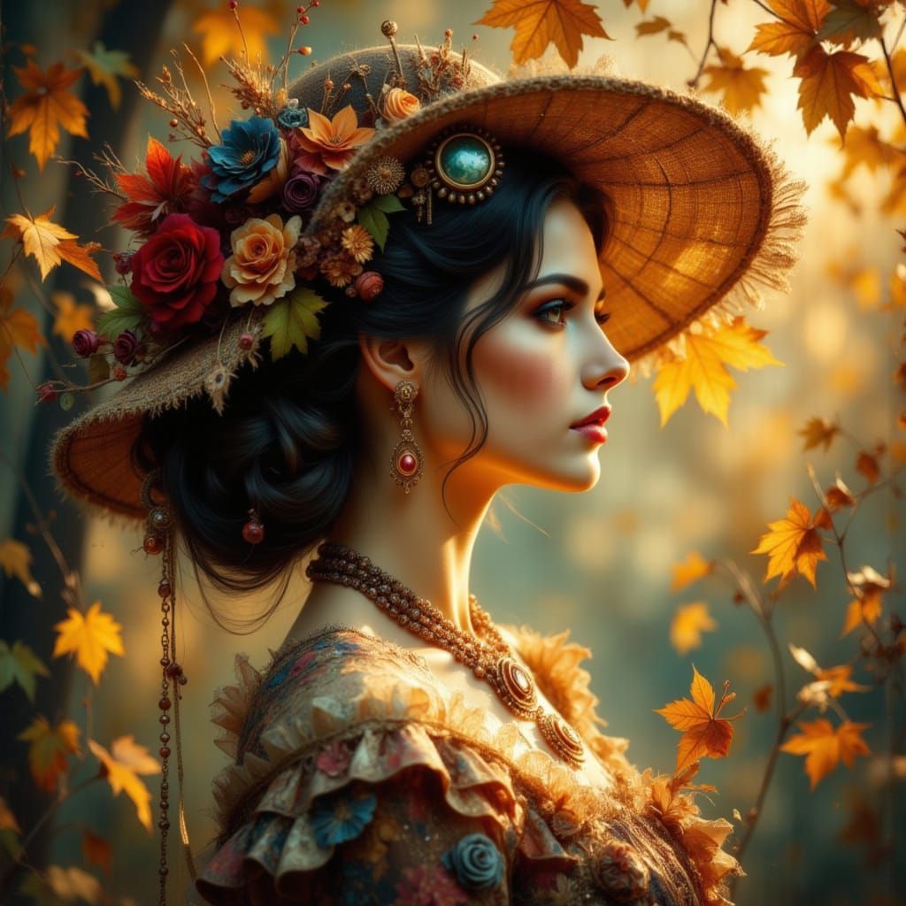 Steampunk Snow Queen in Autumn Light