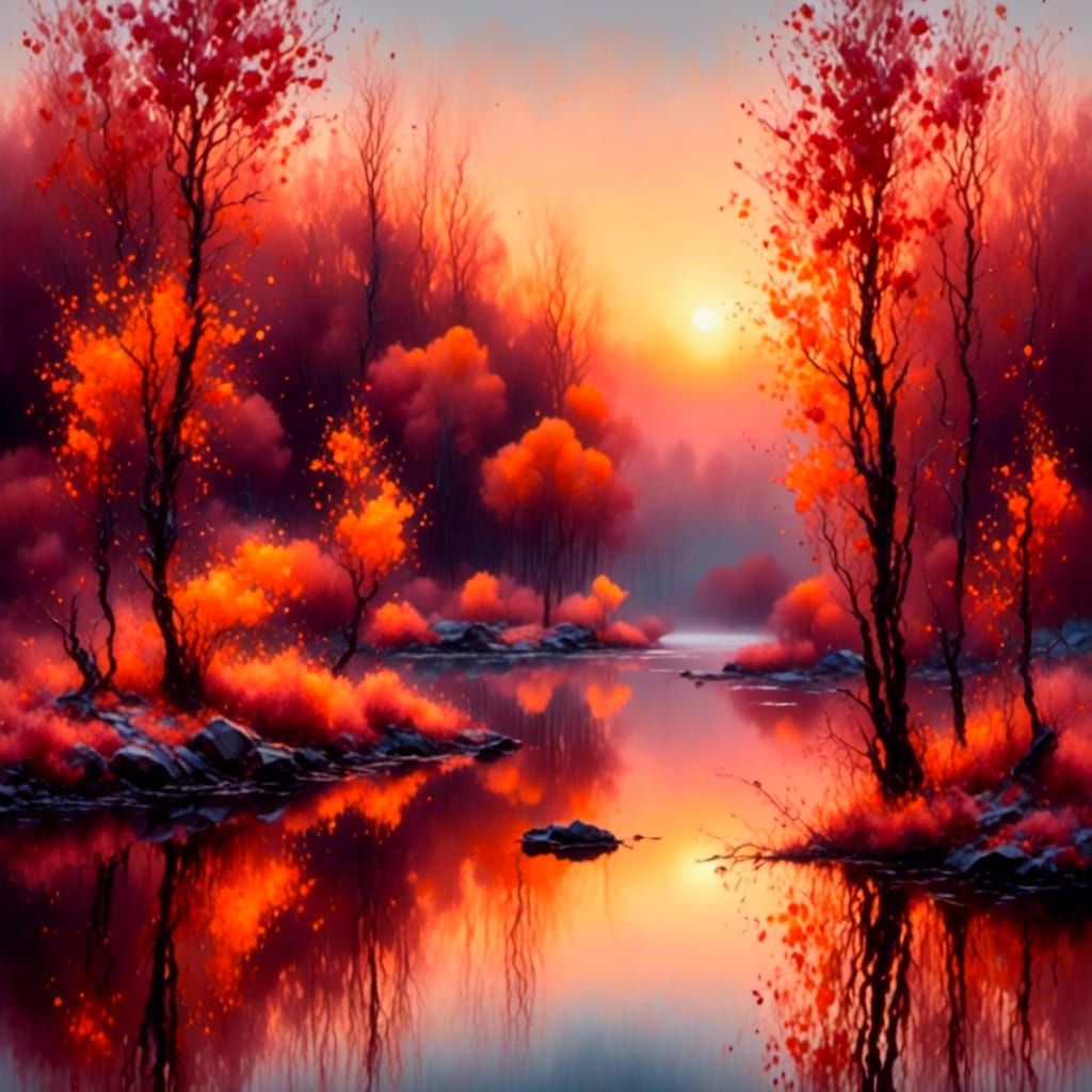 The red Woods  by @Christine Gauthier