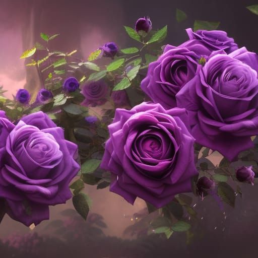 A bush of purple roses  by @Sir Katsoo of Hill River