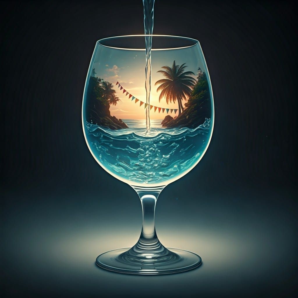 Ethereal Goblet Radiates Soft, Luminescent Light in a Fantas...