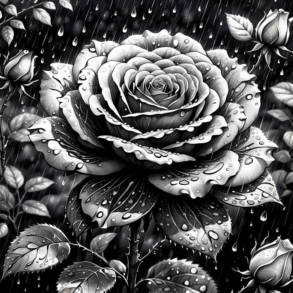 Rose in The Rain  by @mike 