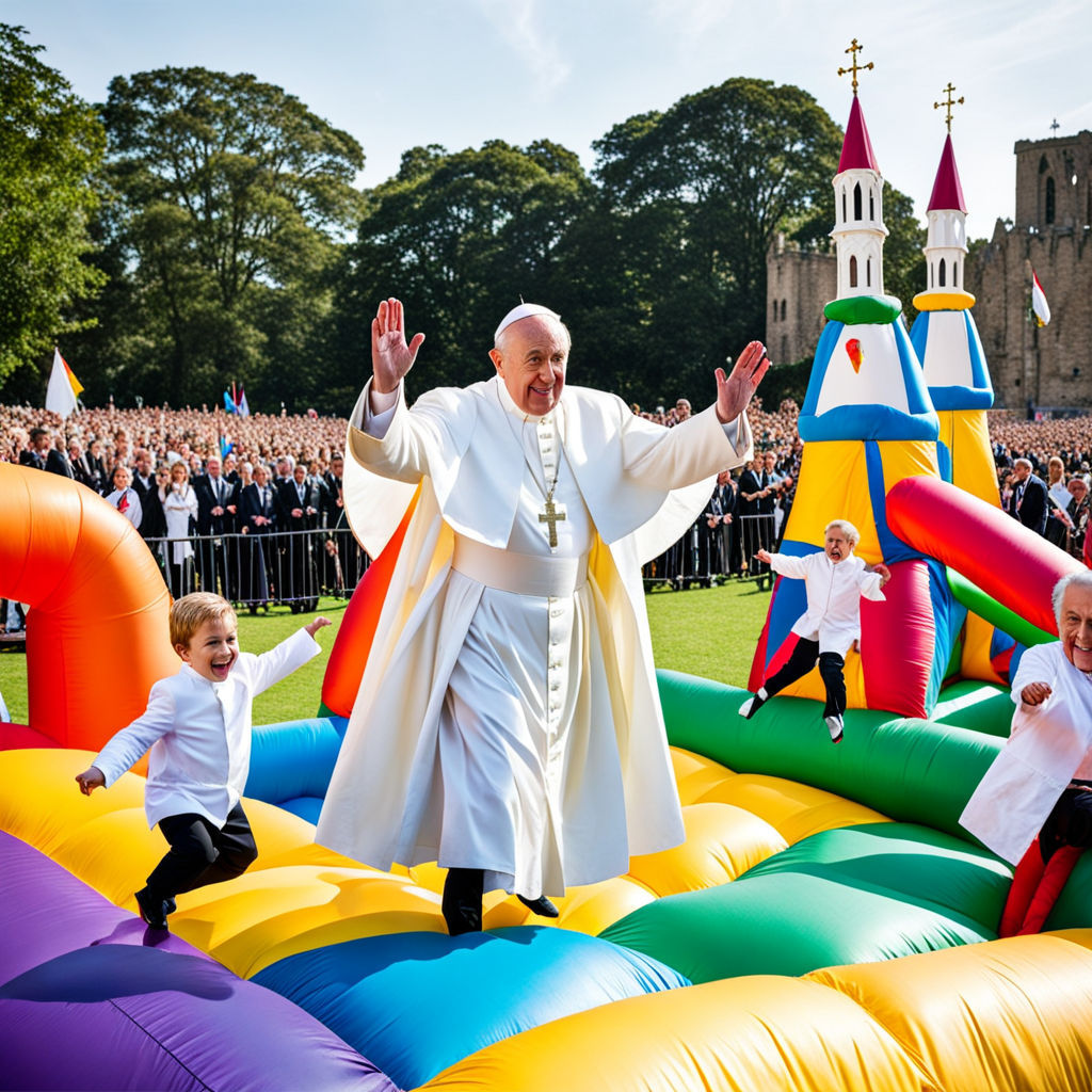 The Pope on a Bouncy Castle