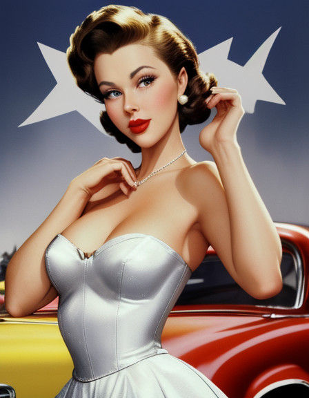 Vintage Hollywood Glamour Pin-up Beauty