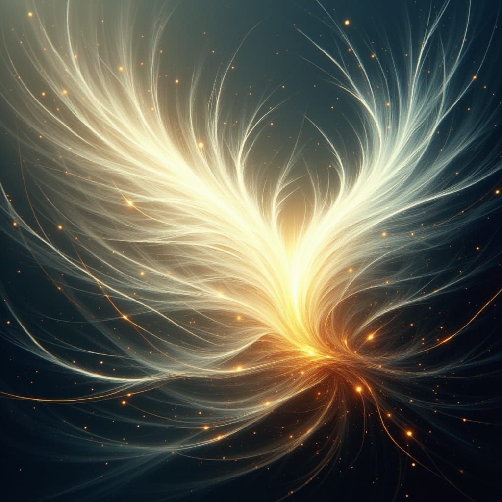 Minimalist angel in the style of <lora:WhiteLines:1.0> fantasy concept art. Abstract Swirling white curvy wings lines , phenomenal artistic ...