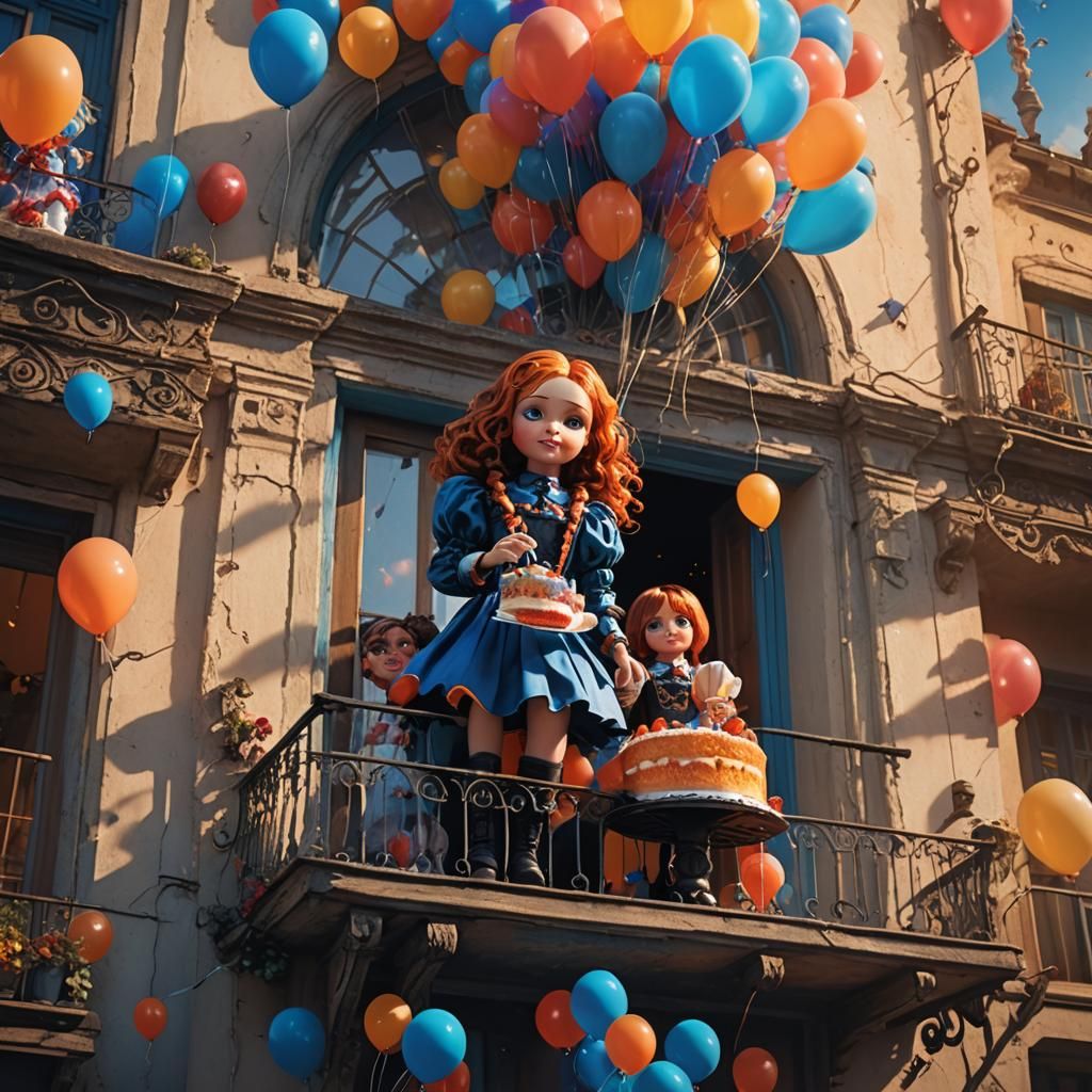 Fantasy Dolls Birthday Celebration on Balcony