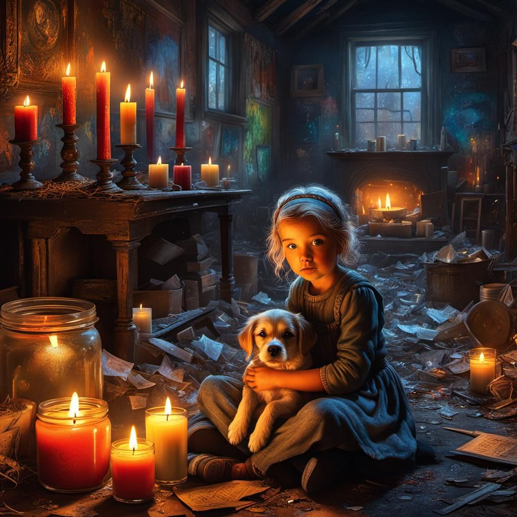 The little girl with the candles