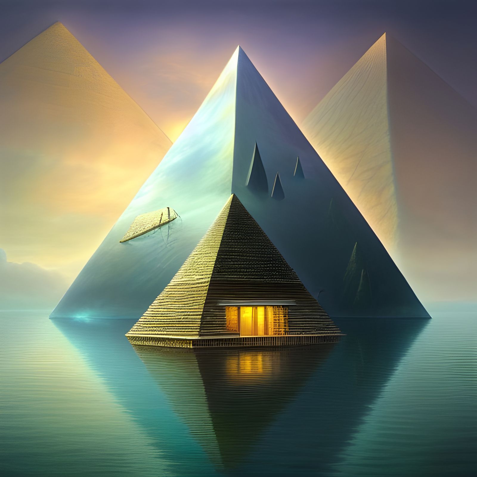 Living Among Pyramids - AI Generated Artwork - NightCafe Creator