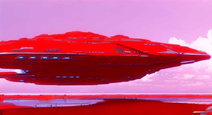 Red spaceship camouflage for red planet