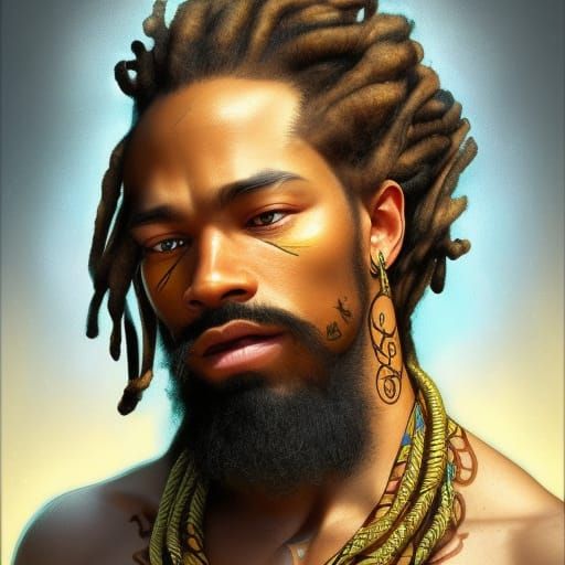 rastafari with polynesian tattoos