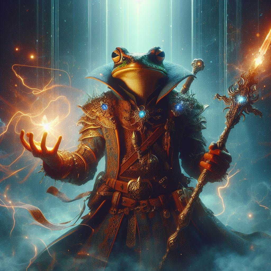Aetherpunk Frog Warrior (DALL-E 3 Edition)