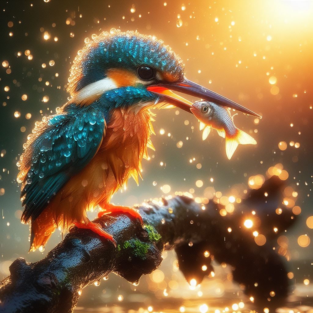 A Kingfisher in the Rain