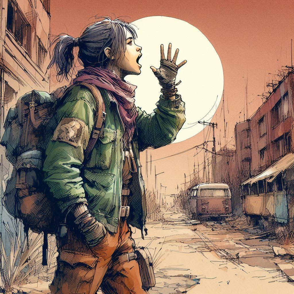 Girl yelling into nothingness