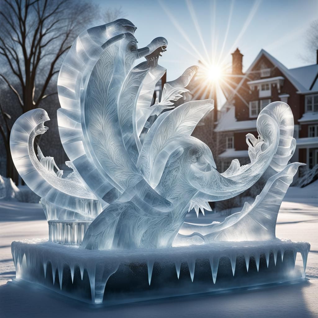 Detailed illustrations capturing the details of ice sculptur...
